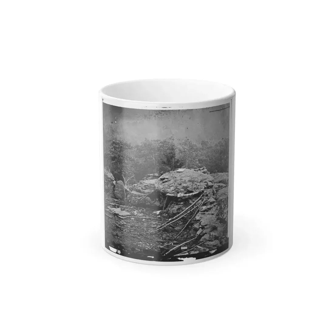 Gettysburg, Pa. Interior View of Breastworks on Extreme Left of the Federal Line (U.S. Civil War) Color Changing Coffee Mug 11oz - Go Mug Yourself