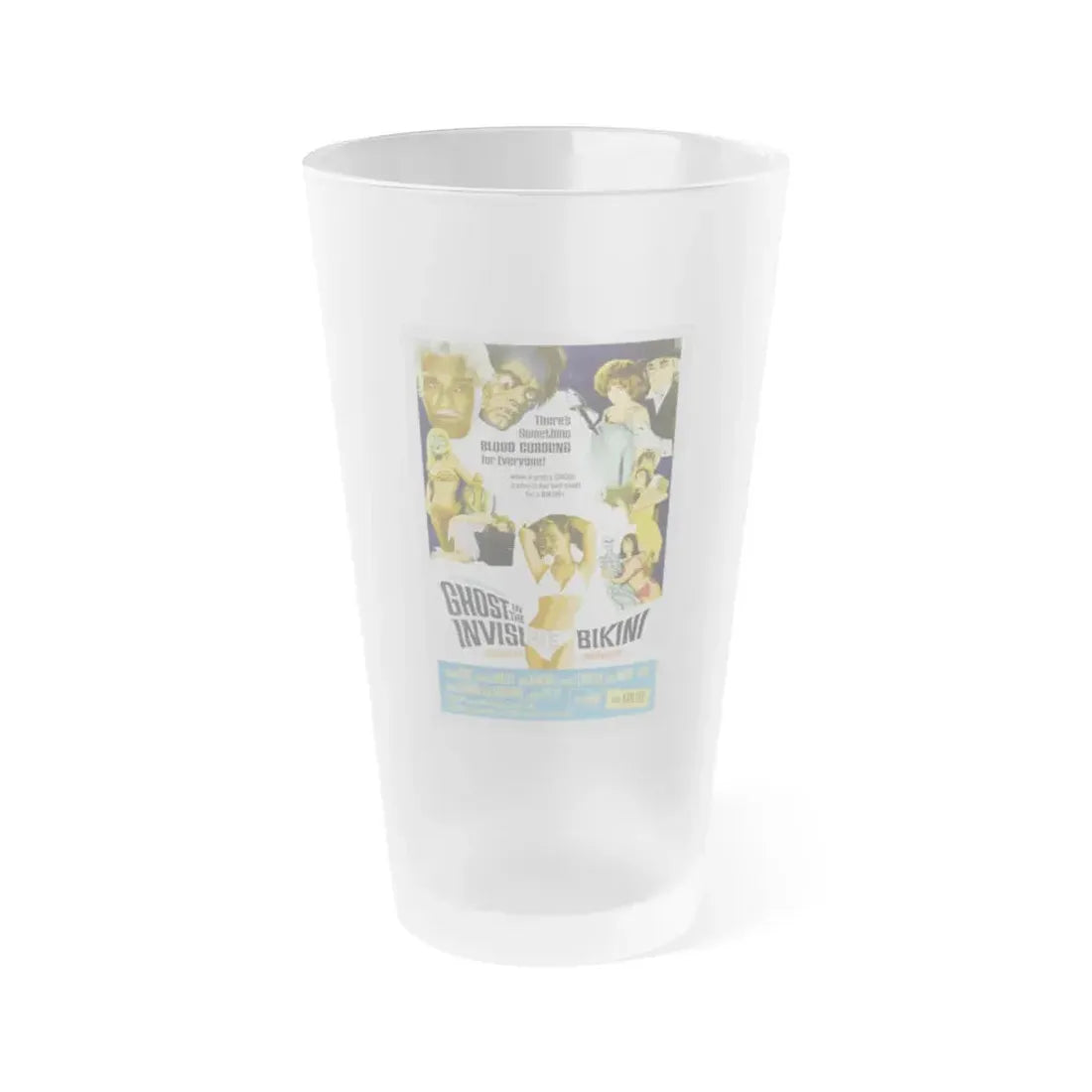GHOST IN THE INVISIBLE BIKINI 1966 Movie Poster - Frosted Pint Glass 16oz 16oz Frosted - Go Mug Yourself