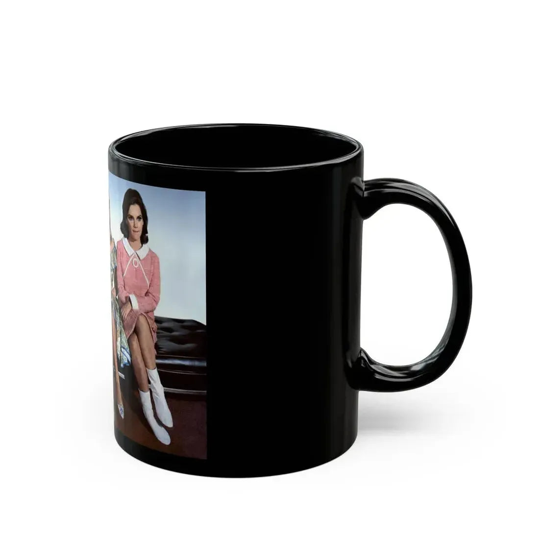 Gila Golan #123 - Gila with Leslie Parrish & 1 other Three On A Couch '66 Promo Photo (Vintage Female Icon) Black Coffee Mug - Go Mug Yourself