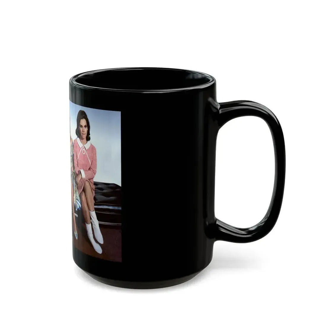 Gila Golan #123 - Gila with Leslie Parrish & 1 other Three On A Couch '66 Promo Photo (Vintage Female Icon) Black Coffee Mug - Go Mug Yourself