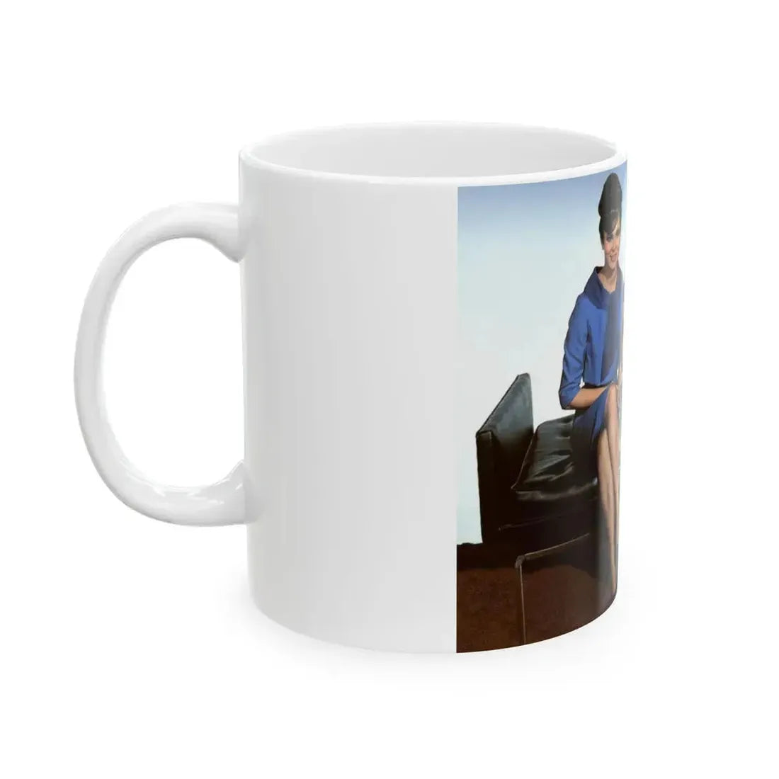 Gila Golan #123 - Gila with Leslie Parrish & 1 other Three On A Couch '66 Promo Photo (Vintage Female Icon) White Coffee Mug - Go Mug Yourself