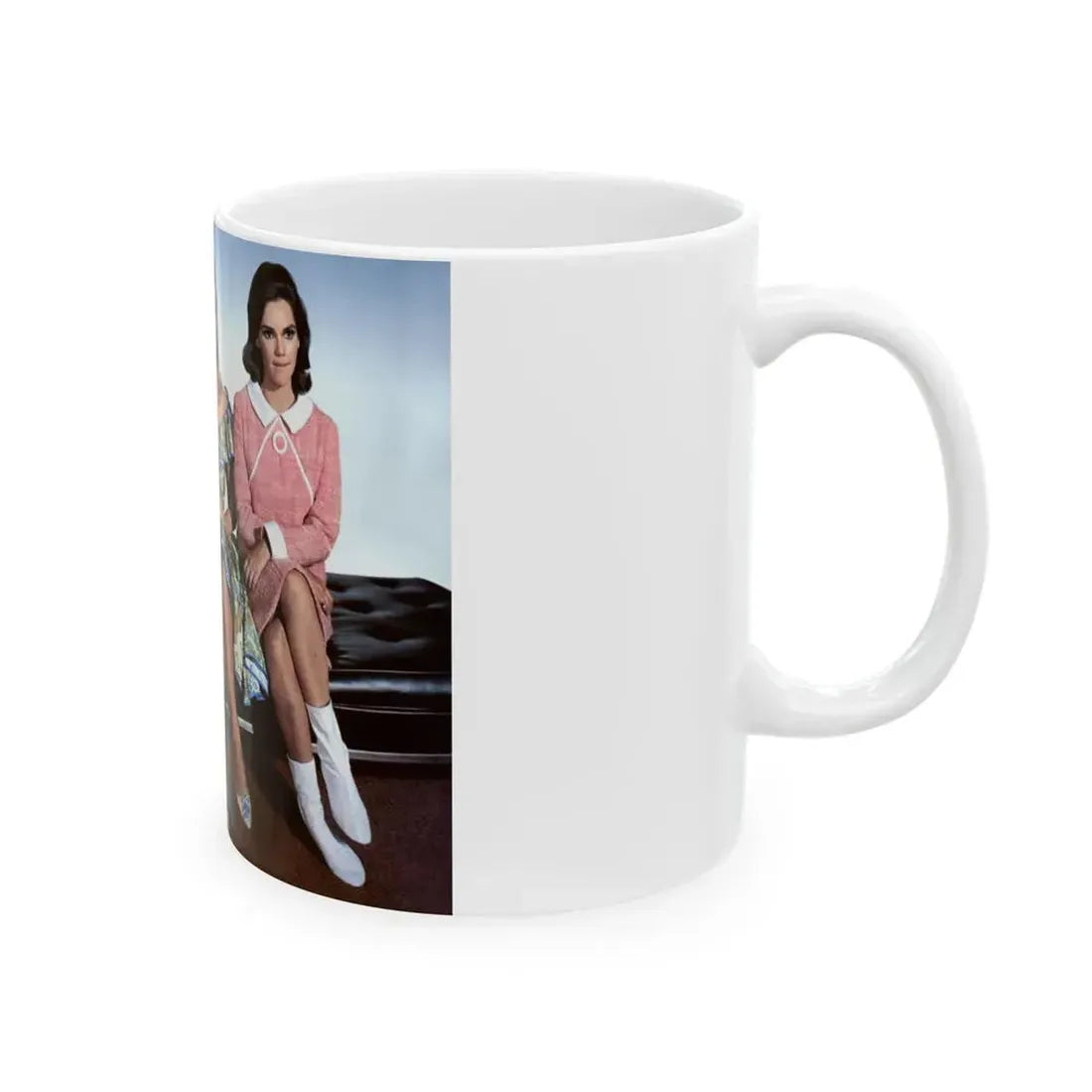 Gila Golan #123 - Gila with Leslie Parrish & 1 other Three On A Couch '66 Promo Photo (Vintage Female Icon) White Coffee Mug - Go Mug Yourself