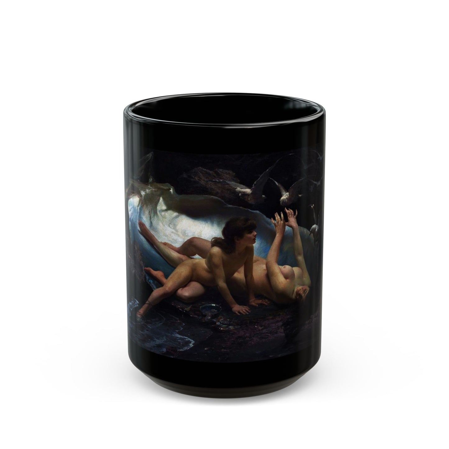 Gioacchino Pagliei (1852-1896) The Naiads - 1881 - Black Coffee Mug-15oz-Go Mug Yourself