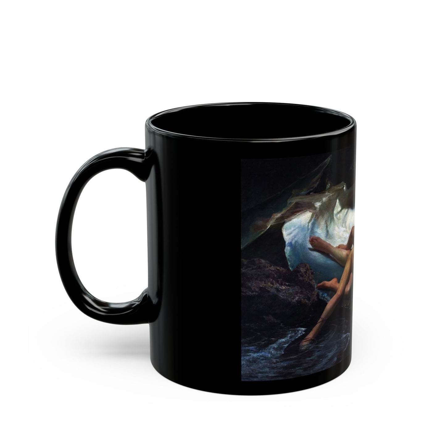Gioacchino Pagliei (1852-1896) The Naiads - 1881 - Black Coffee Mug-Go Mug Yourself