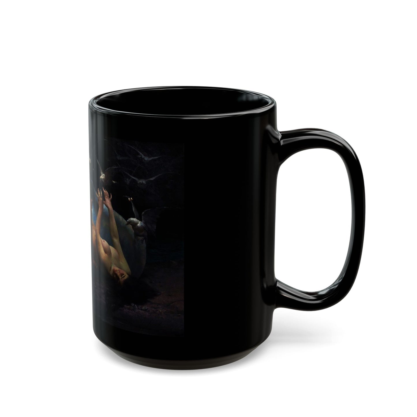 Gioacchino Pagliei (1852-1896) The Naiads - 1881 - Black Coffee Mug-Go Mug Yourself