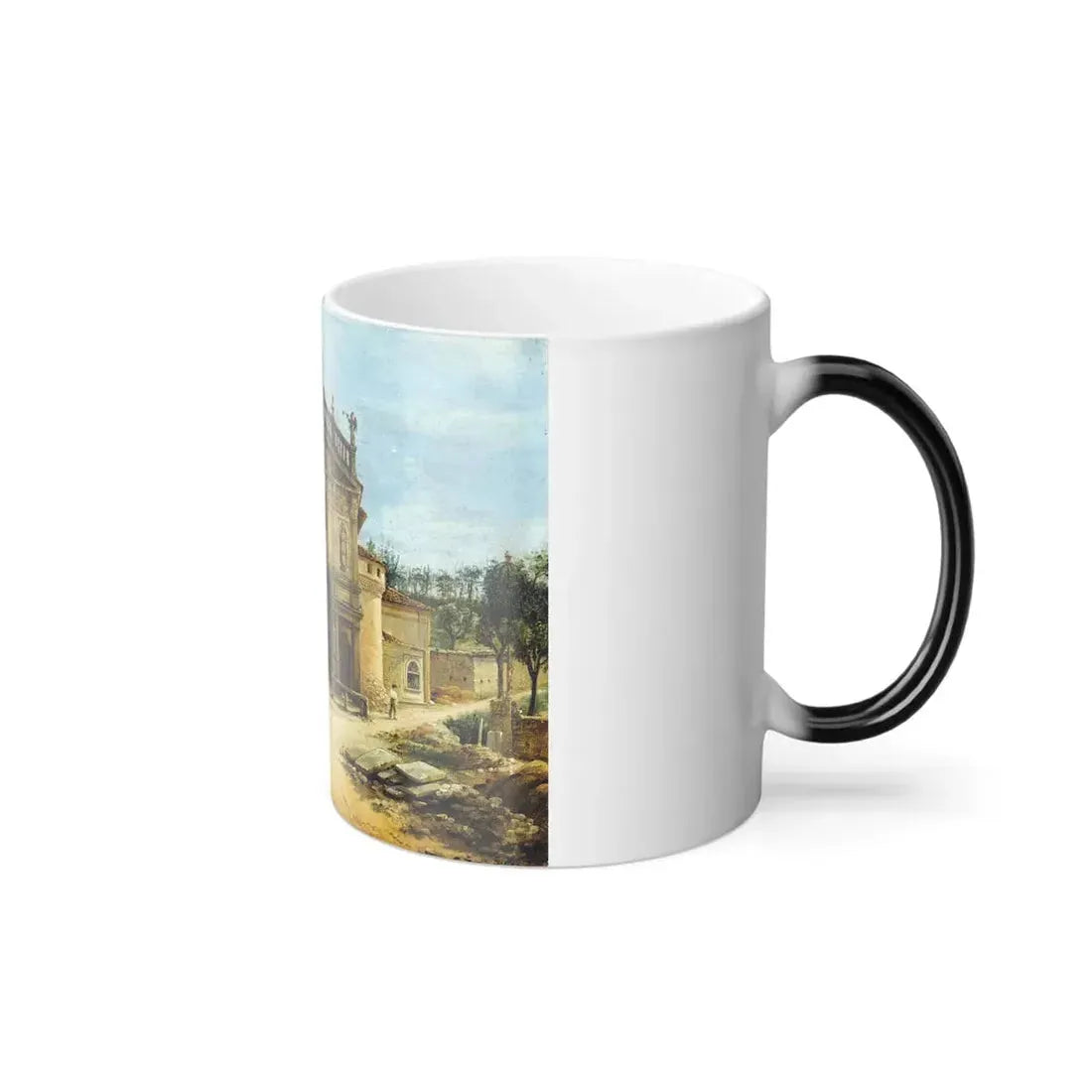 Giovanni Migliara (1785-1837) La chiesa della Madonnina in Prato a Varese - Olio su Carta Incollata su C-0 - Color Changing Mug 11oz - Go Mug Yourself
