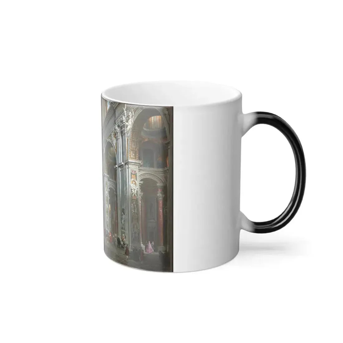 Giovanni Paolo Panini (1691-1765) Interior of Saint Peter's, Rome - Oil on Canvas - Color Changing Mug 11oz - Go Mug Yourself