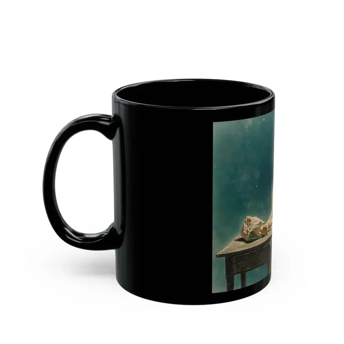 Girl Asleep at Desk - Black Coffee Mug - Go Mug Yourself