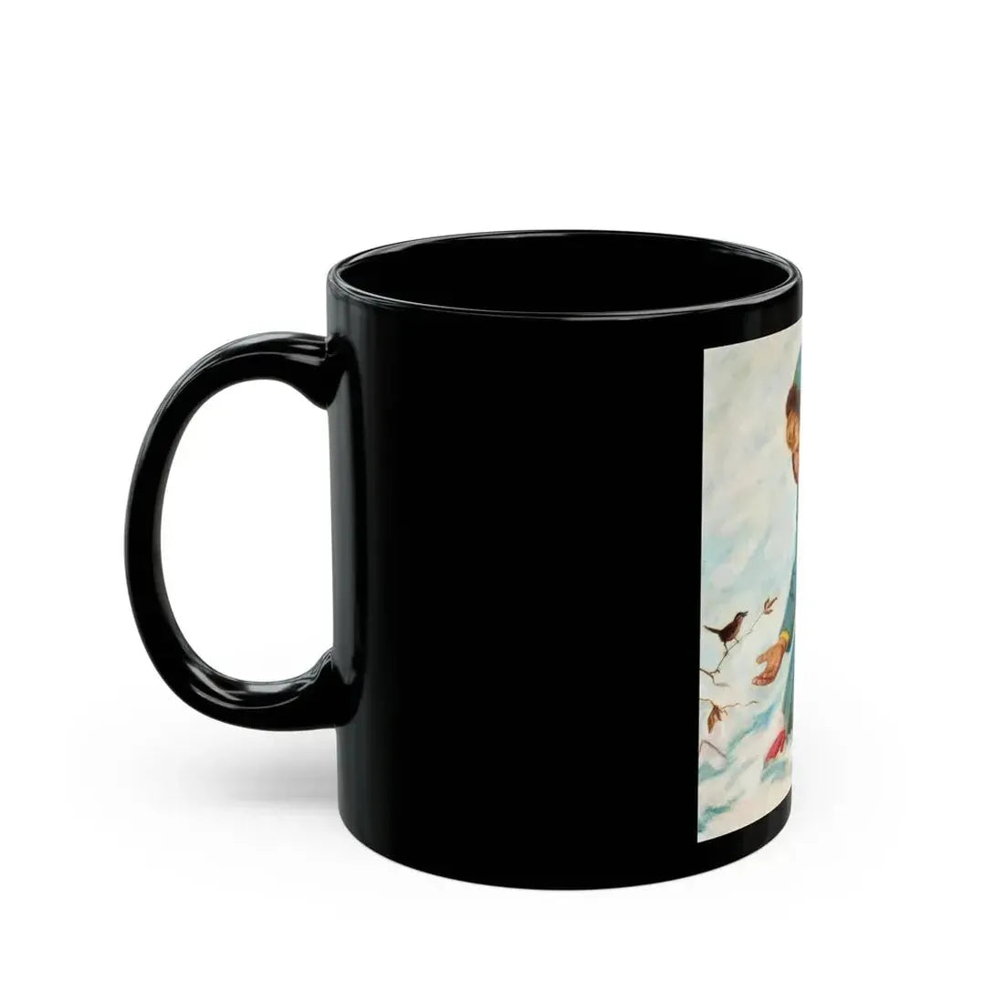Girl Feeding a Canary, The American Weekly magazine cover, February 21, 1954 - Black Coffee Mug - Go Mug Yourself
