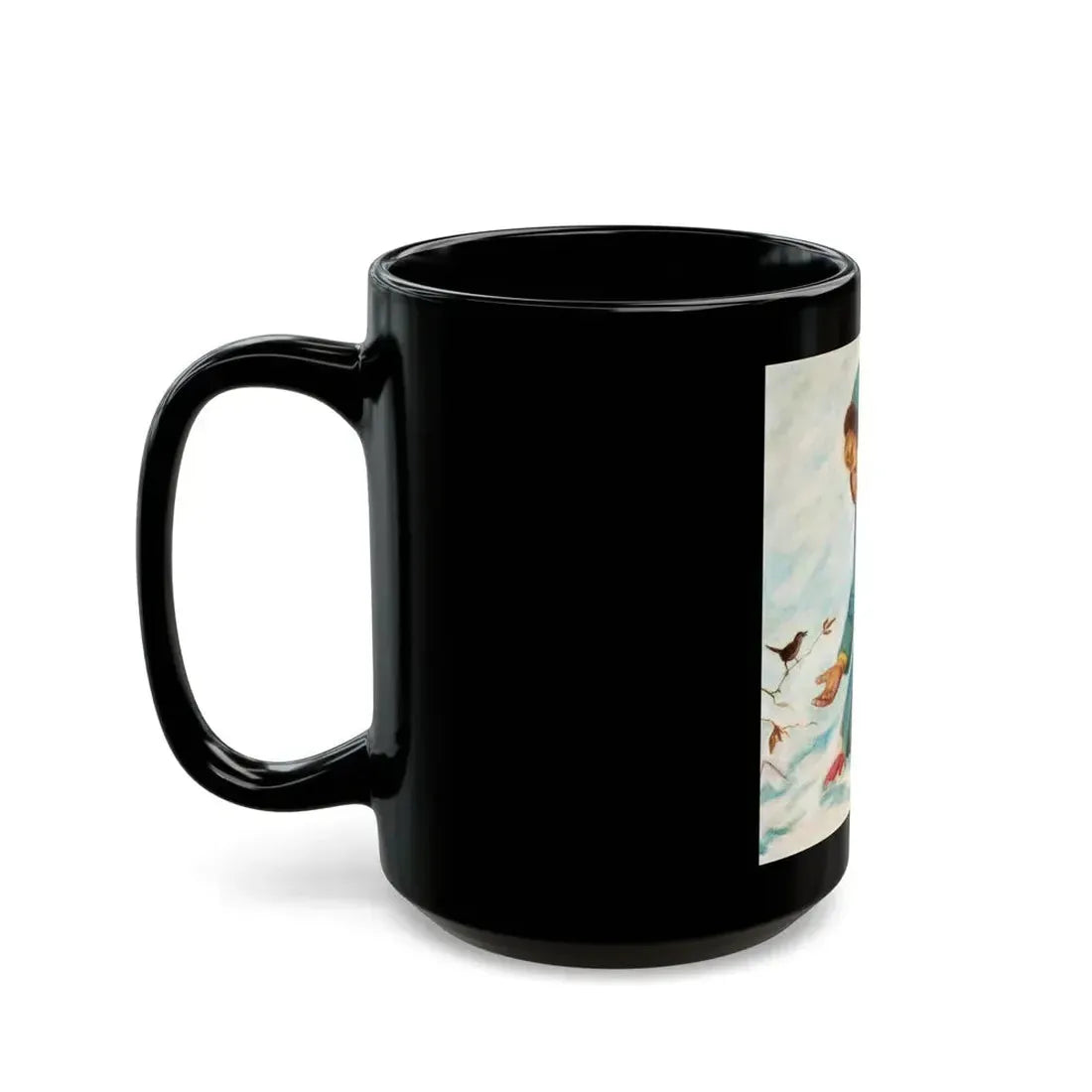 Girl Feeding a Canary, The American Weekly magazine cover, February 21, 1954 - Black Coffee Mug - Go Mug Yourself