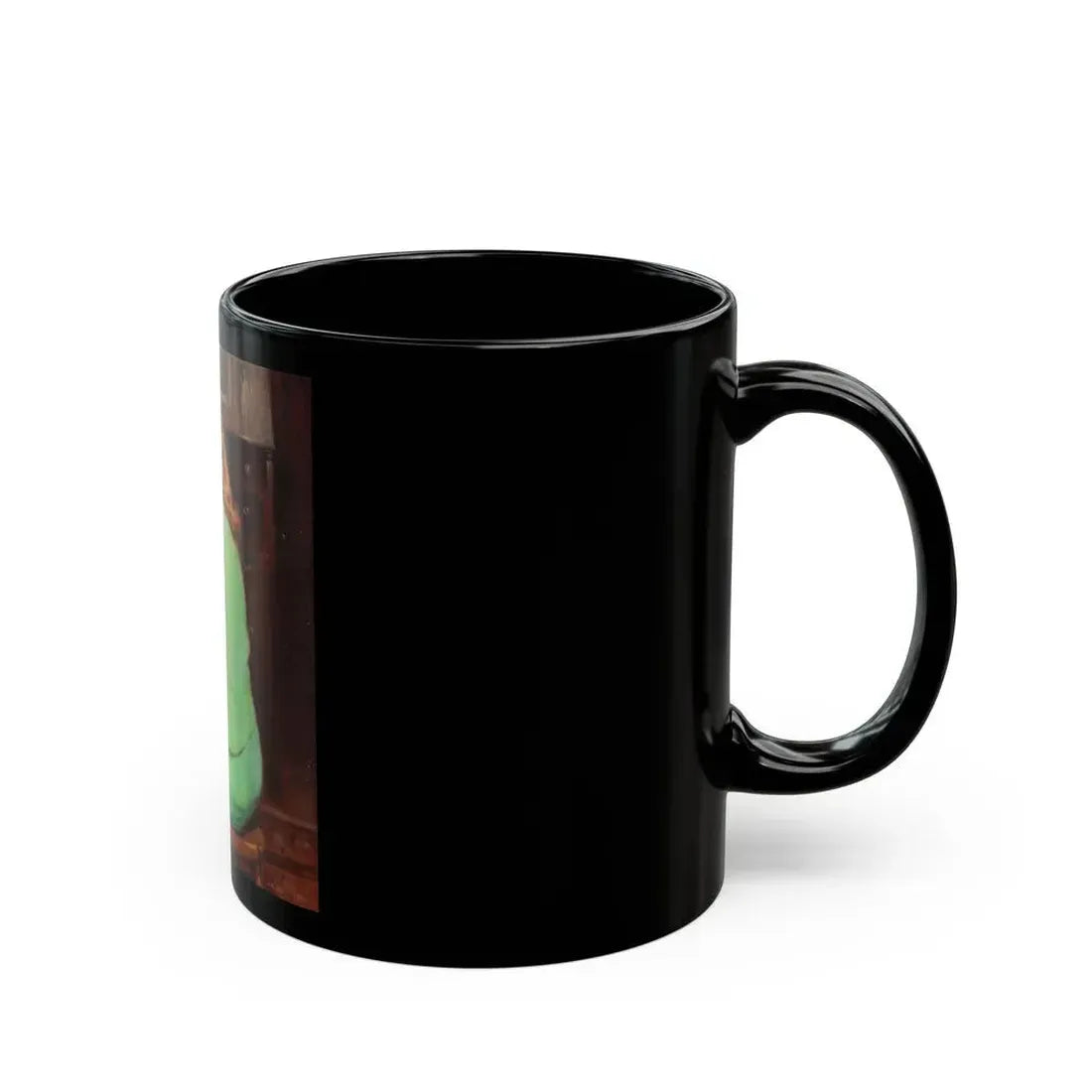 Girl in a Green Dress - Black Coffee Mug - Go Mug Yourself
