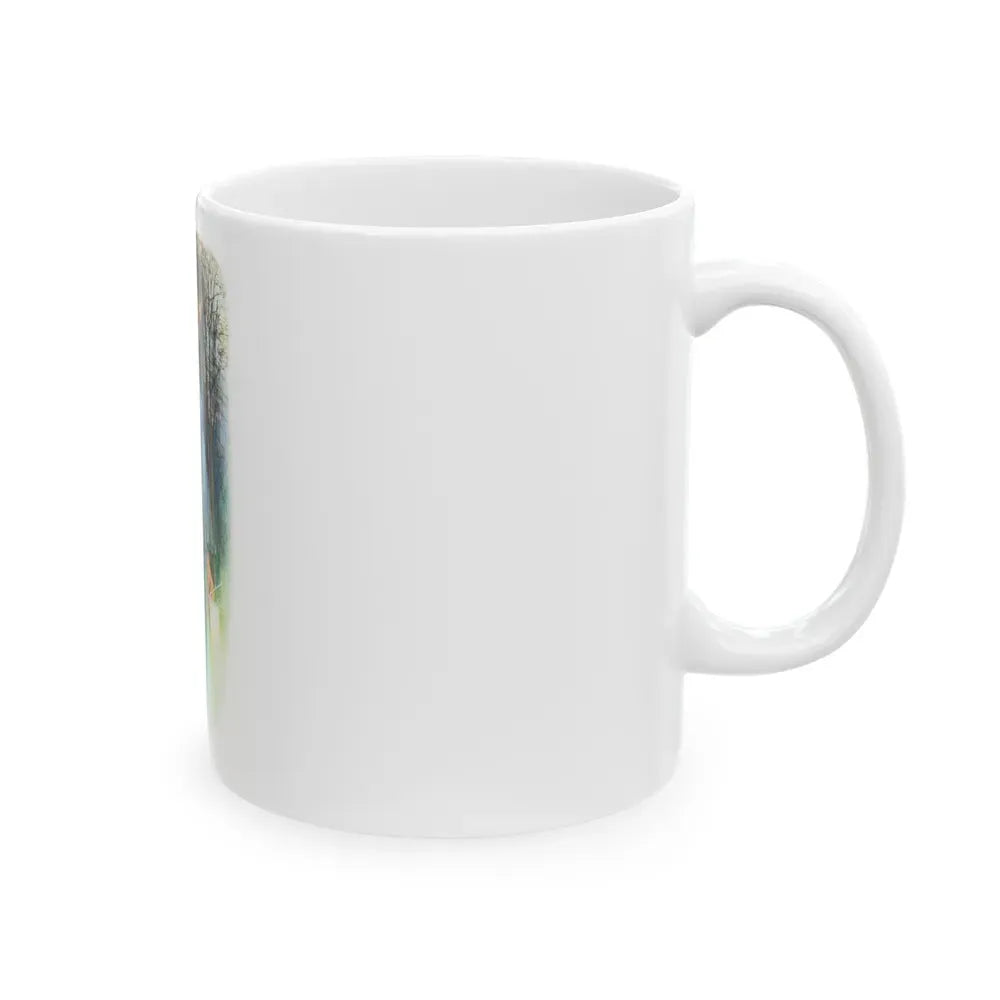 Girl In A Wood by Belinda Brett, Woman's Realm magazine, 1969 - White Coffee Mug - Go Mug Yourself