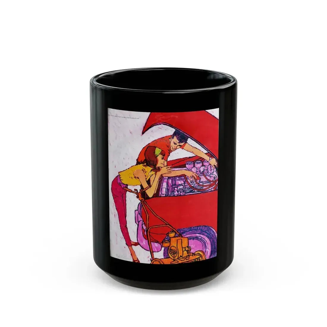 Girl on the Leopard Skin, Seventeen magazine, June 1959 - Black Coffee Mug 15oz - Go Mug Yourself