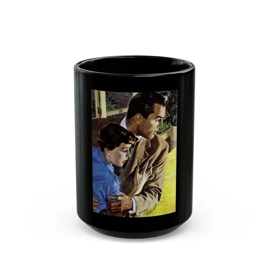 Girl On the Spot (Pt. 1), Redbook, March 1950 - Black Coffee Mug 15oz - Go Mug Yourself