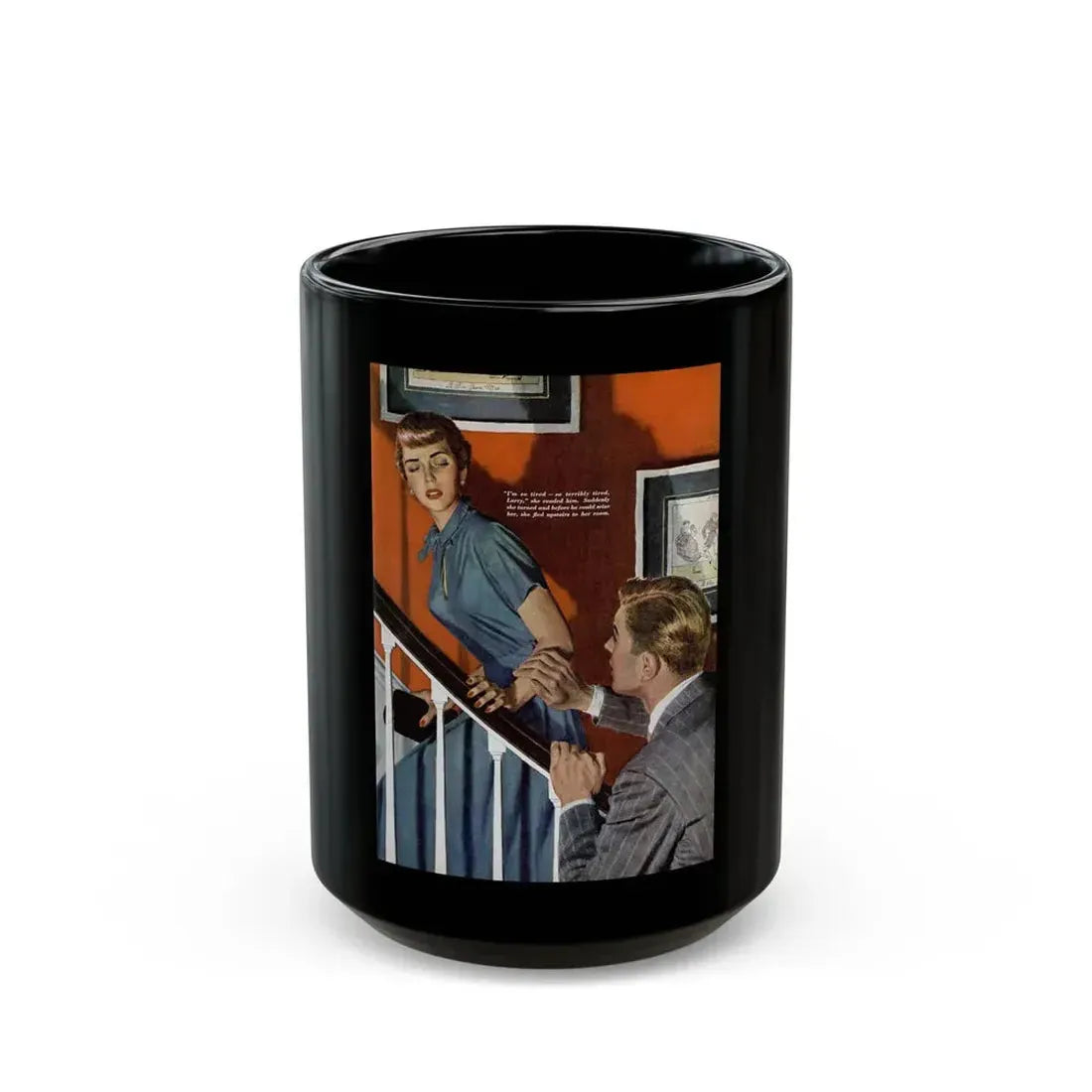 Girl On the Spot (Pt. 2), Redbook, April 1950 - Black Coffee Mug 15oz - Go Mug Yourself
