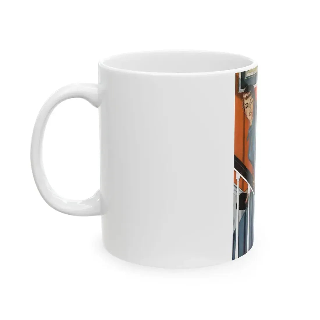 Girl On the Spot (Pt. 2), Redbook, April 1950 - White Coffee Mug - Go Mug Yourself