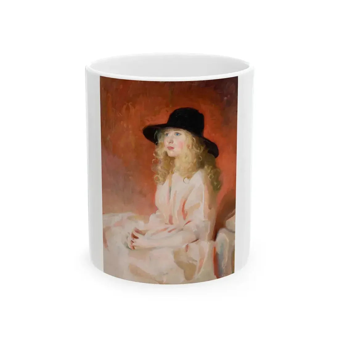 Girl with Black Hat, Art and Health magazine cover illustration, circa 1926 - White Coffee Mug 11oz - Go Mug Yourself