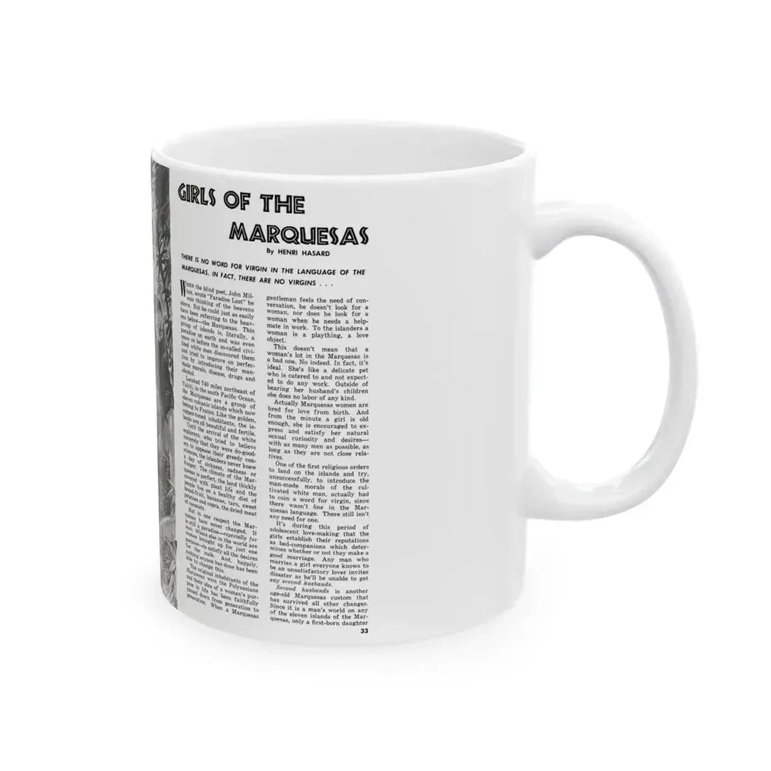 Girls Of The Marquesas, Rage for Men, September 1960 - White Coffee Mug - Go Mug Yourself