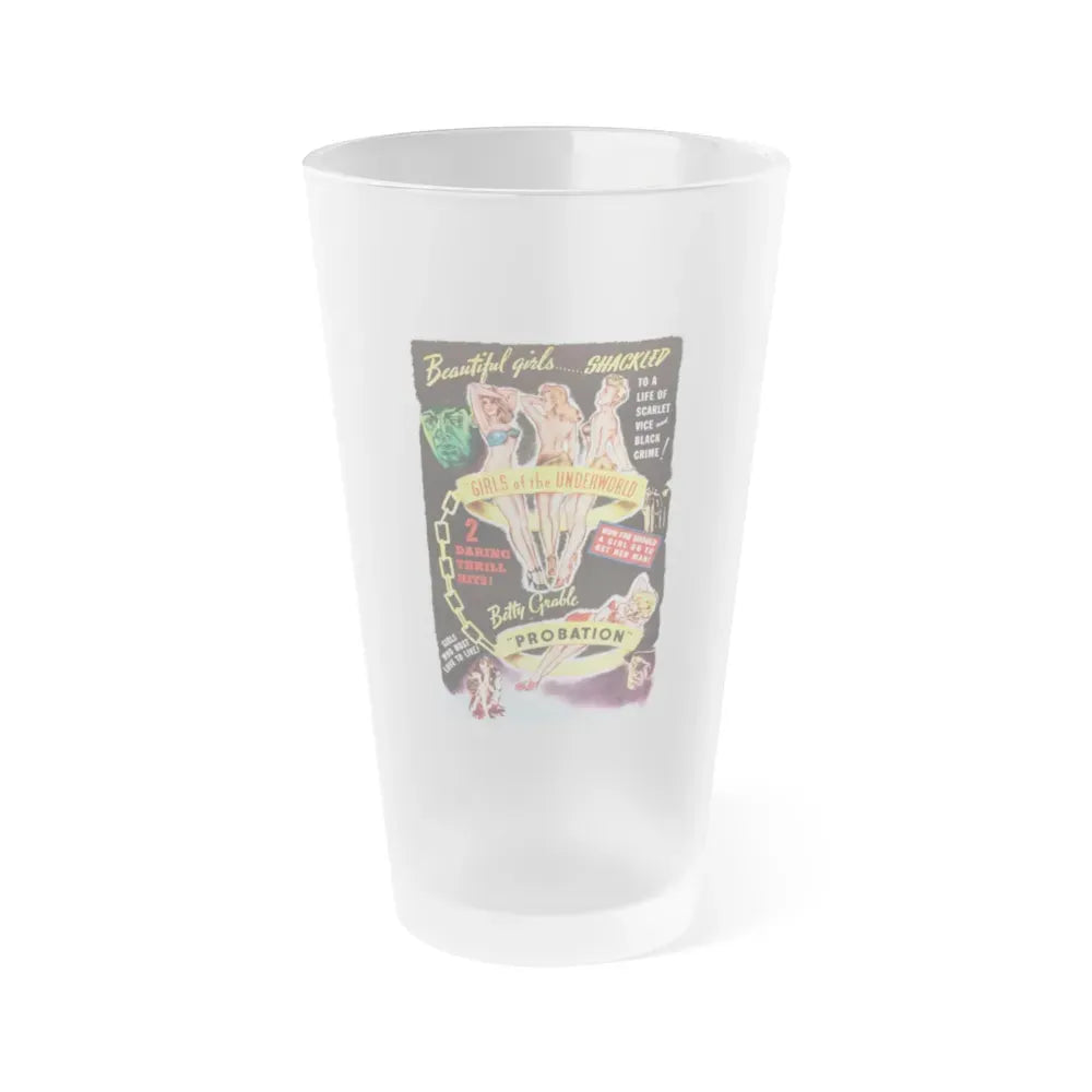 GIRLS OF THE UNDERWORLD + PROBATION 1940 Movie Poster - Frosted Pint Glass 16oz Default Title - Go Mug Yourself