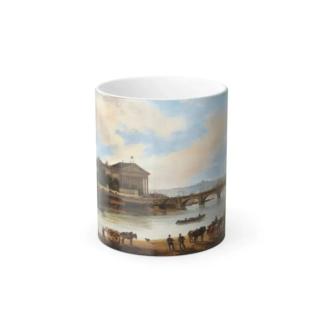 Giuseppe Canella (1788-1847) Vue du Palais Bourbon, Paris - Huile sur Carton - Color Changing Mug 11oz 11oz - Go Mug Yourself