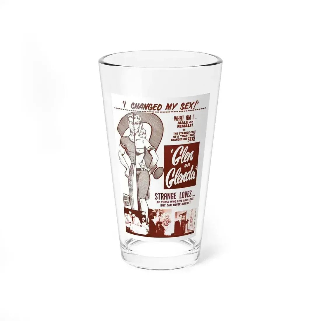 GLEN OR GLENDA 1953 Movie Poster - Pint Glass 16oz 16oz - Go Mug Yourself