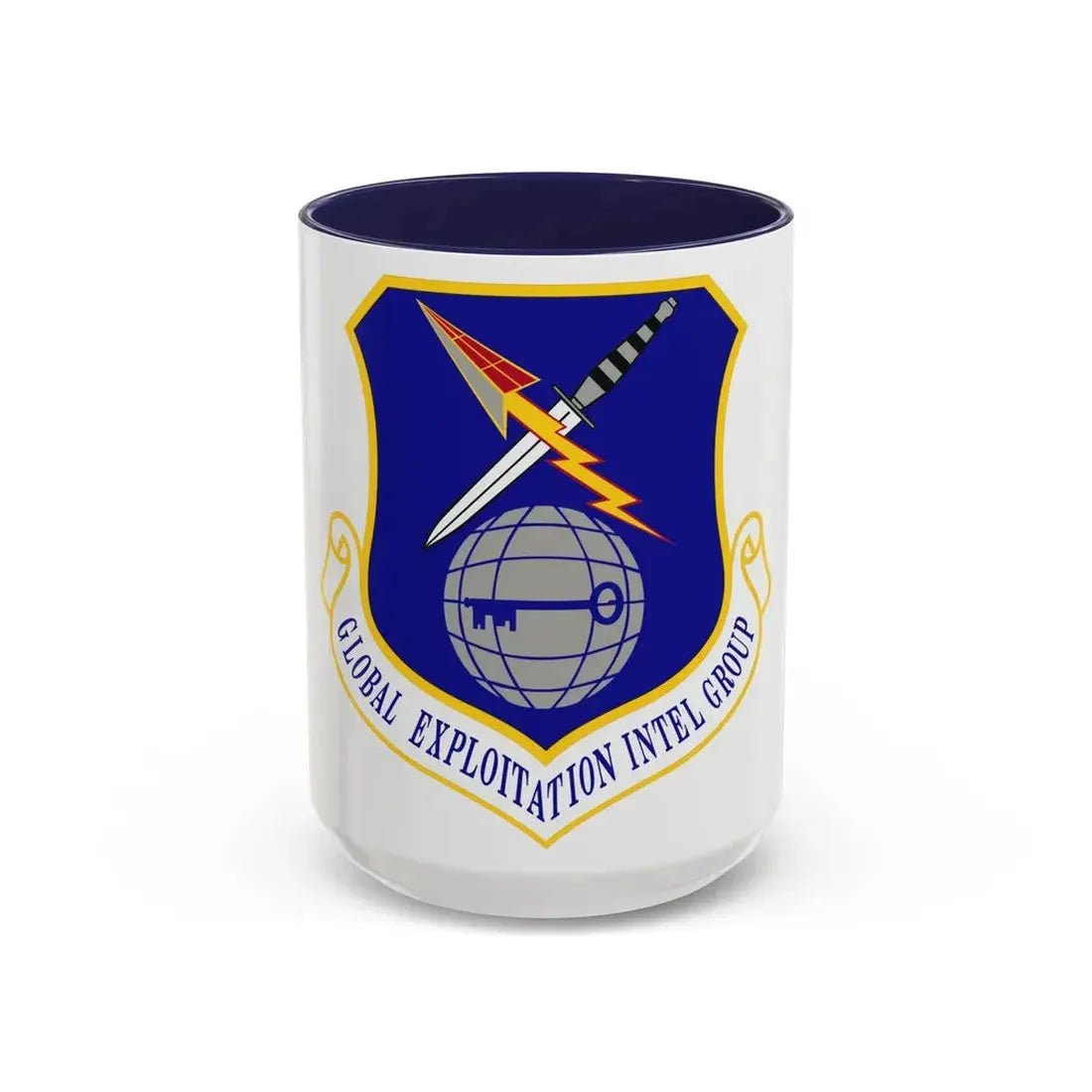 Global Exploitation Intelligence Group (U.S. Air Force) Accent Coffee Mug 15oz Navy - Go Mug Yourself