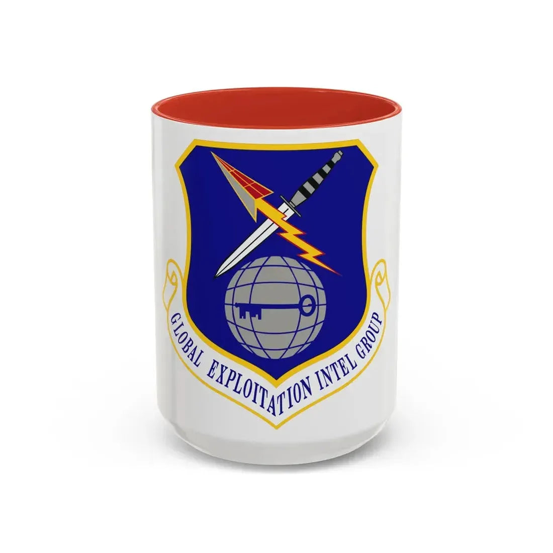 Global Exploitation Intelligence Group (U.S. Air Force) Accent Coffee Mug 15oz Red - Go Mug Yourself