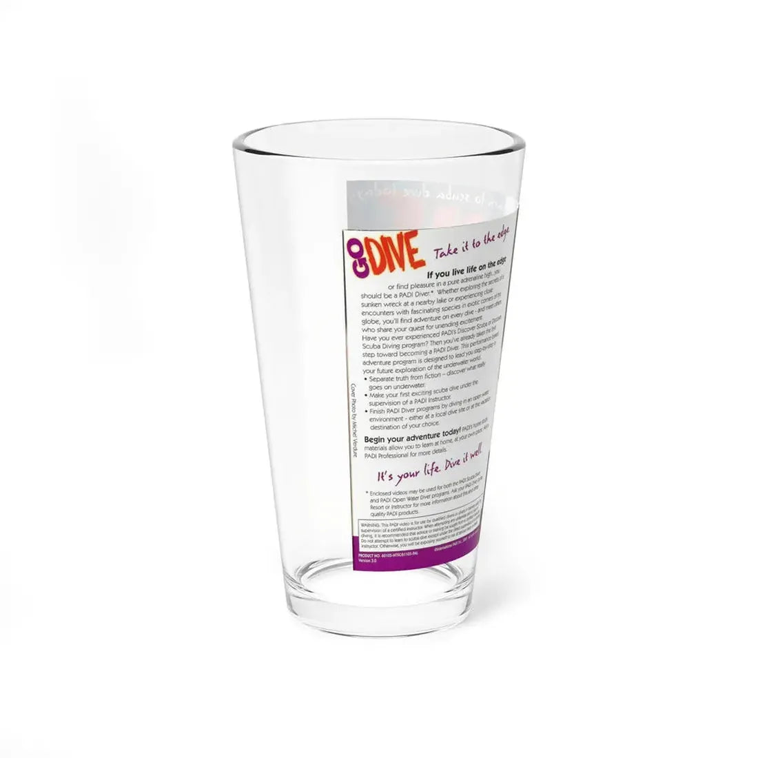 GO DIVE (VHS COVER) Pint Glass 16oz - Go Mug Yourself
