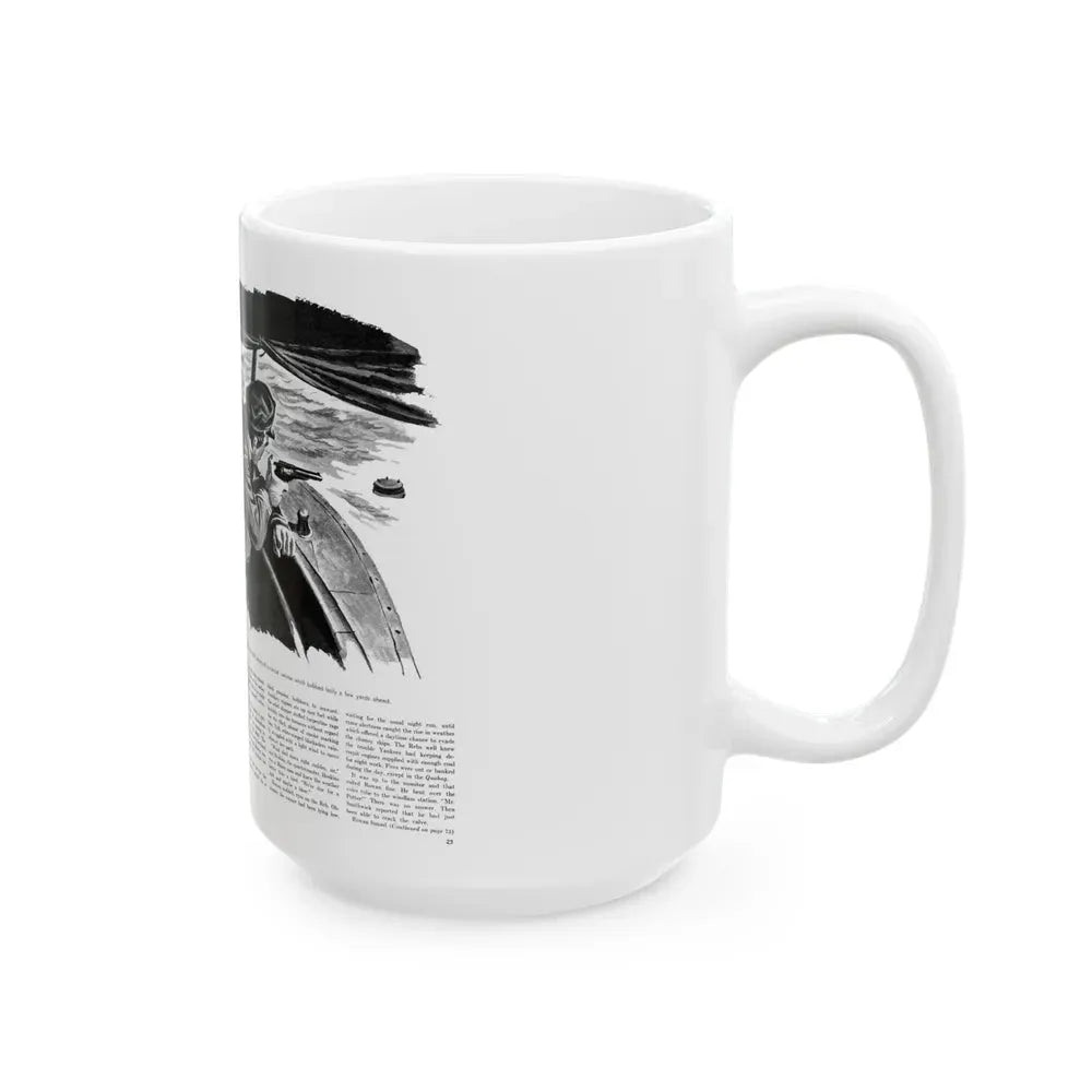 Go To Closer Quarters (2), Adventure, April 1953 - White Coffee Mug - Go Mug Yourself