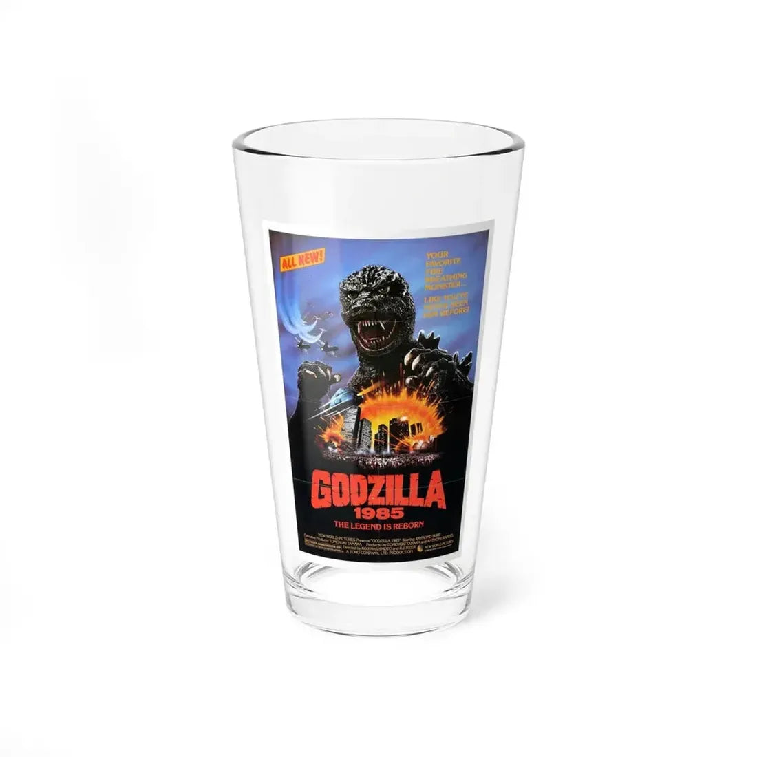 GODZILLA 1985 Movie Poster - Pint Glass 16oz 16oz - Go Mug Yourself