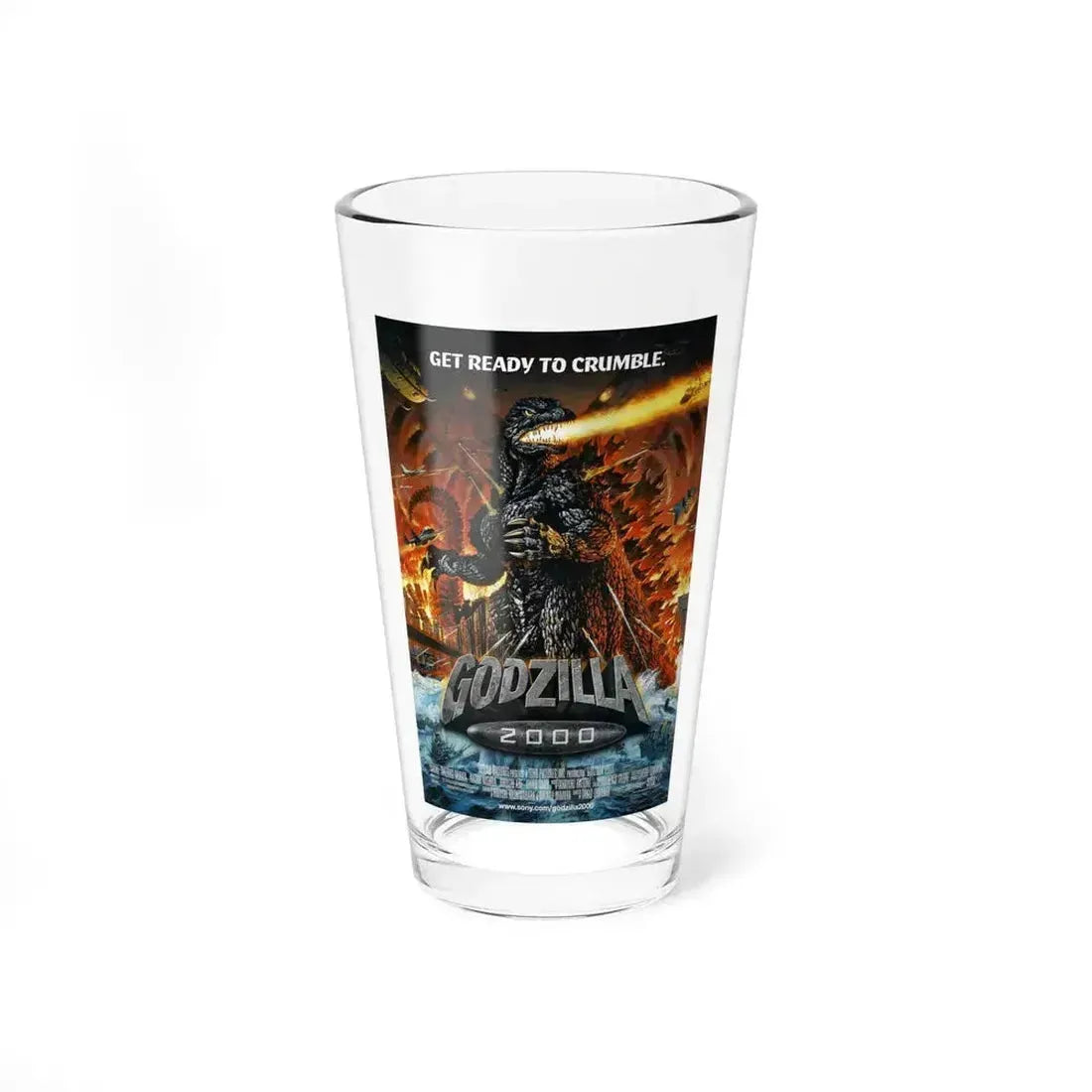 GODZILLA 2000 1999 Movie Poster - Pint Glass 16oz 16oz - Go Mug Yourself