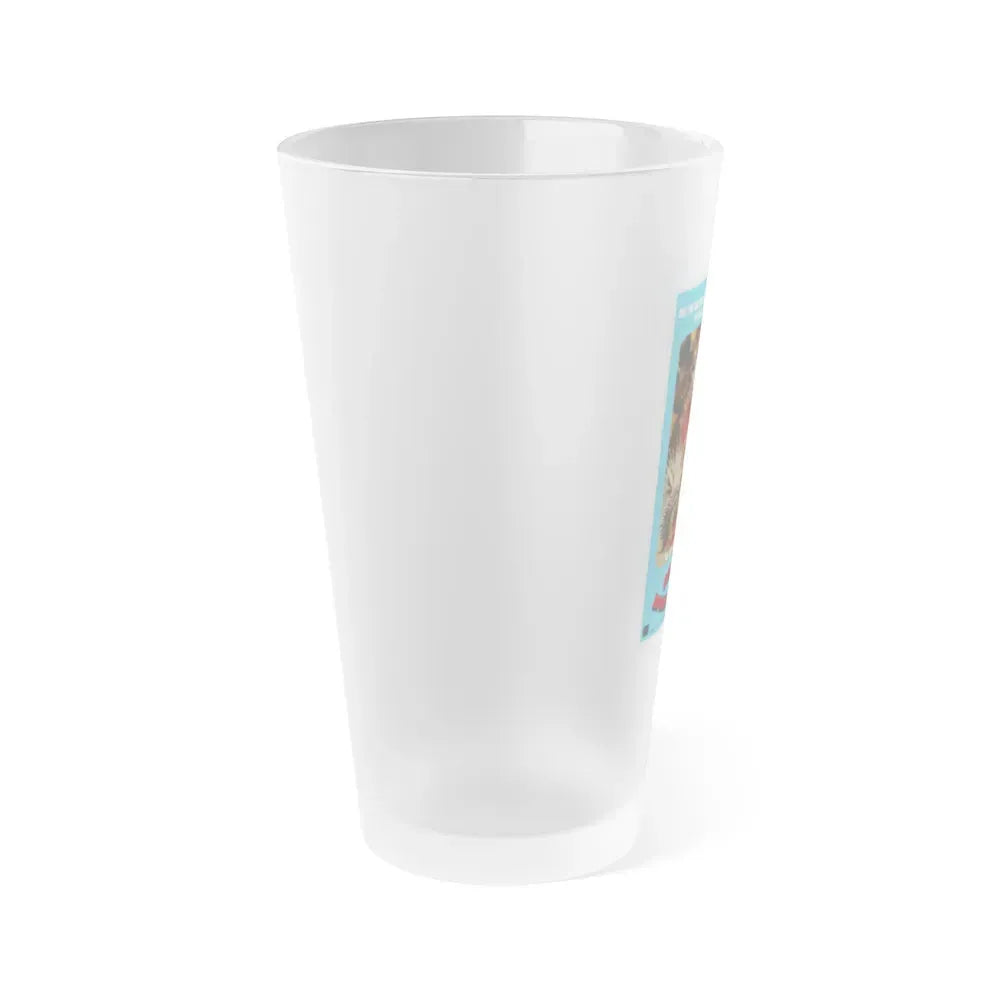 GODZILLA VS BIONIC MONSTER (GODZILLA VS MECHAGODZILLA) 1974 Movie Poster - Frosted Pint Glass 16oz - Go Mug Yourself