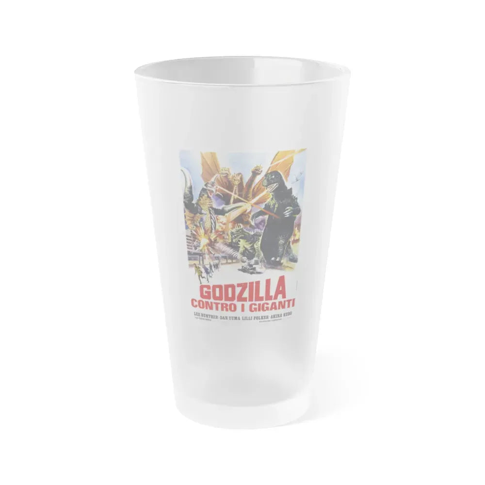 GODZILLA VS GIGAN (ITALIAN) 1972 Movie Poster - Frosted Pint Glass 16oz 16oz Frosted - Go Mug Yourself