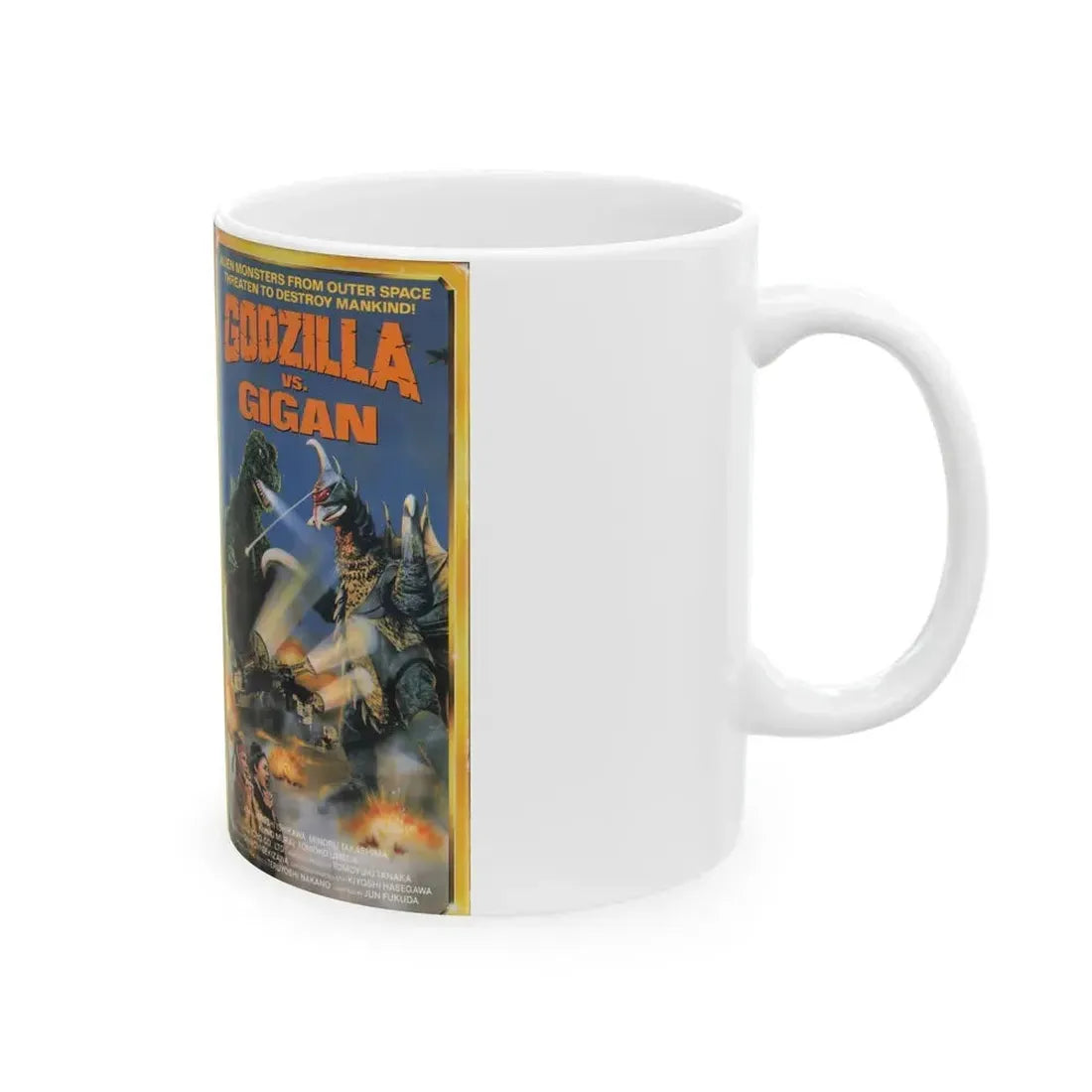 GODZILLA VS GIGAN (VHS COVER) - White Coffee Mug - Go Mug Yourself