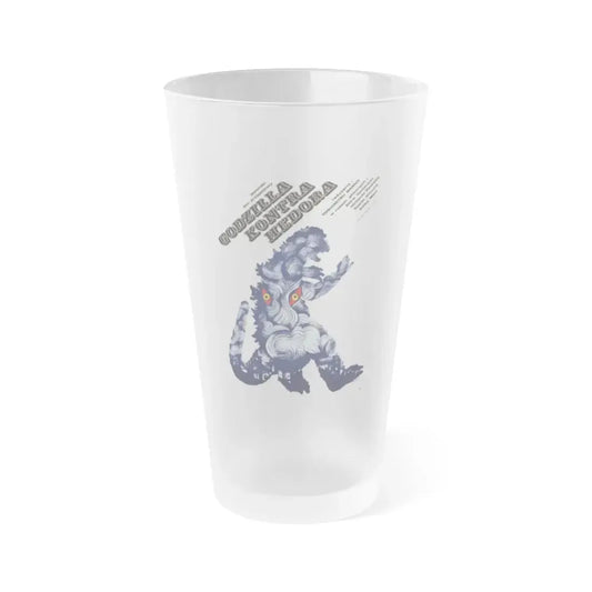 GODZILLA VS HEDORAH (POLISH) 1971 Movie Poster - Frosted Pint Glass 16oz 16oz Frosted - Go Mug Yourself