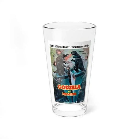 GODZILLA VS MEGALON 1973 Movie Poster - Pint Glass 16oz 16oz - Go Mug Yourself