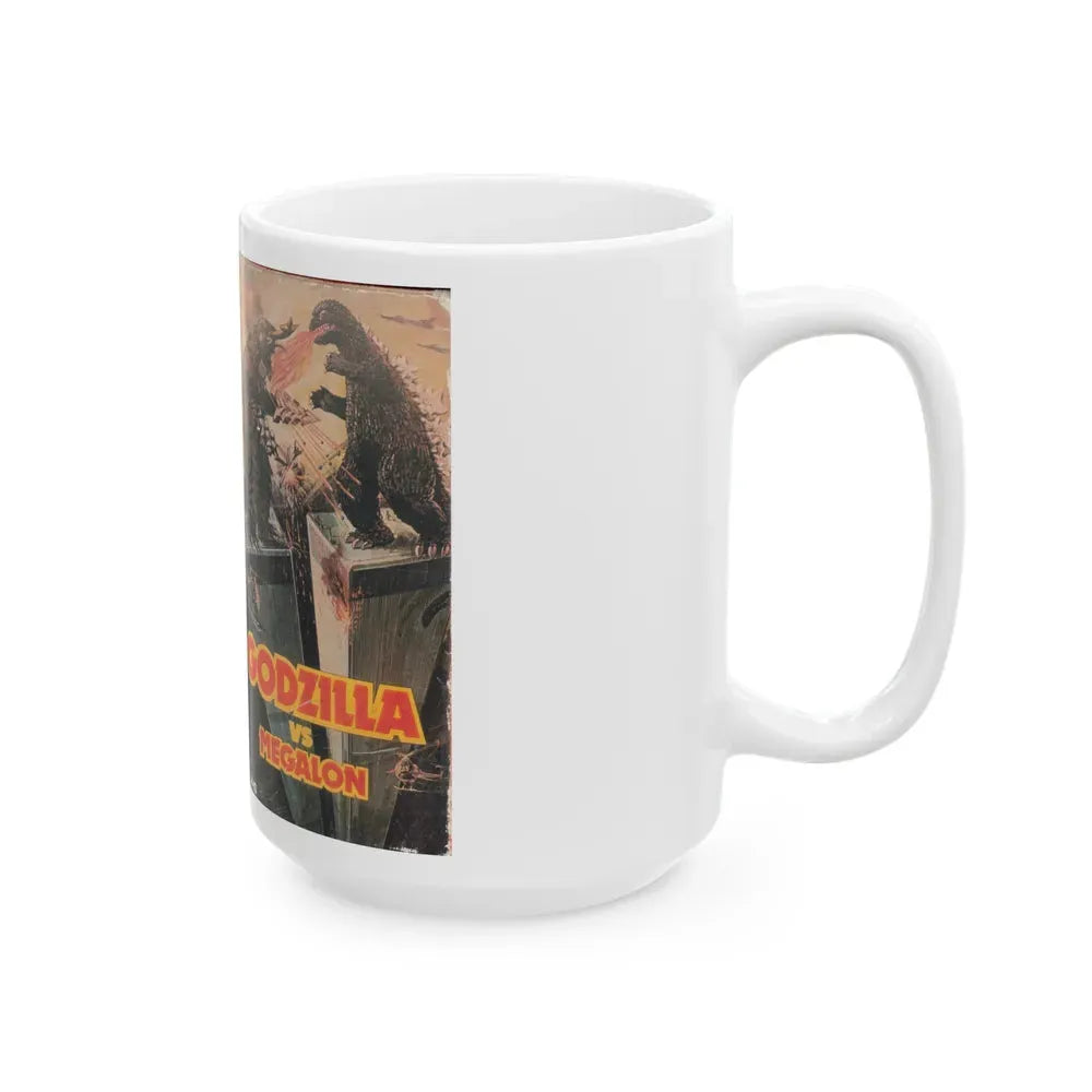 GODZILLA VS MEGALON (VHS COVER) - White Coffee Mug - Go Mug Yourself