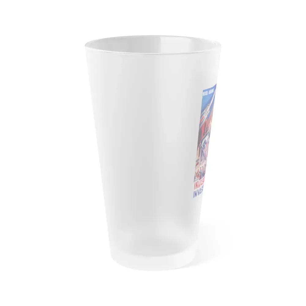 GODZILLA VS MONSTER ZERO (BELGIAN) 1965 Movie Poster - Frosted Pint Glass 16oz - Go Mug Yourself