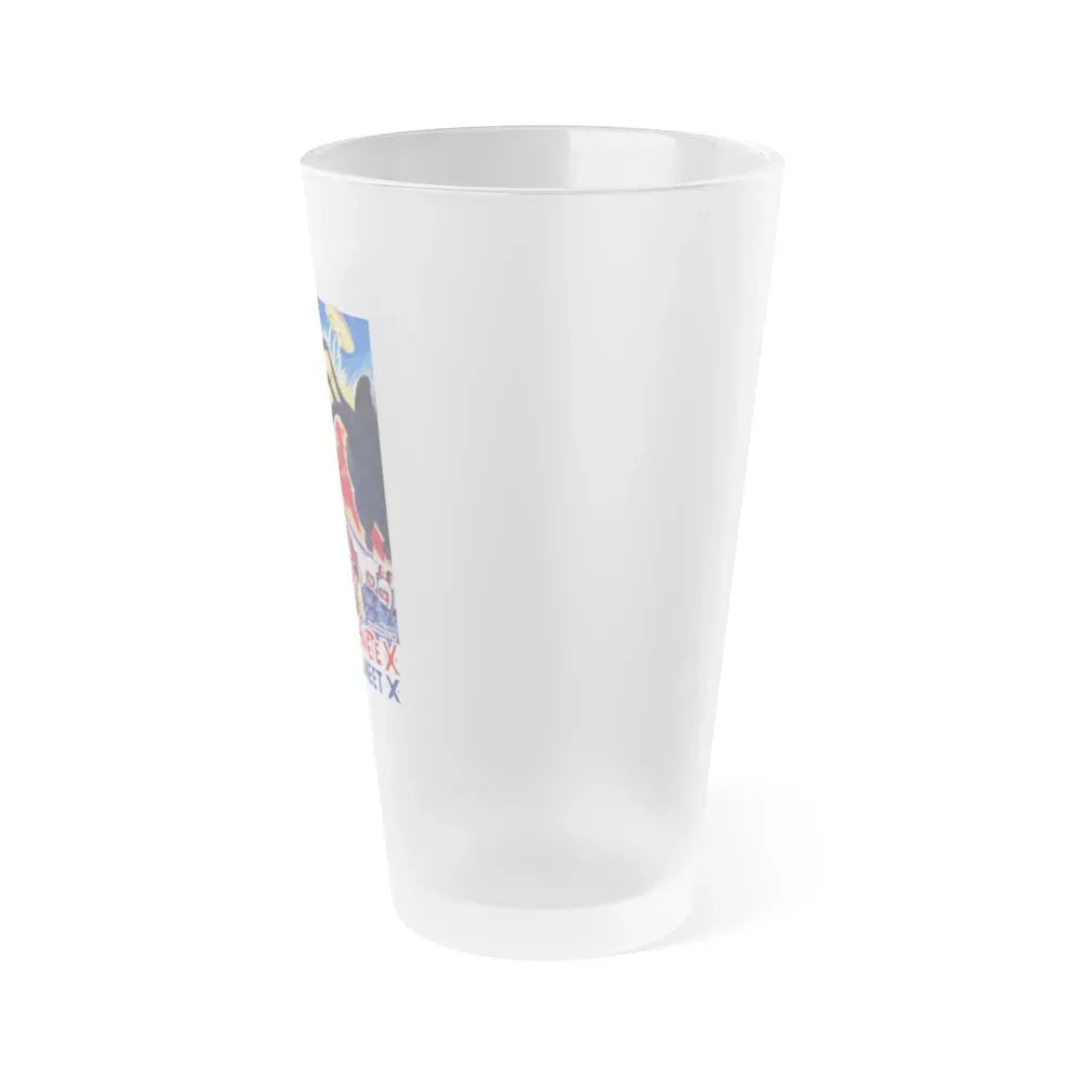 GODZILLA VS MONSTER ZERO (BELGIAN) 1965 Movie Poster - Frosted Pint Glass 16oz - Go Mug Yourself