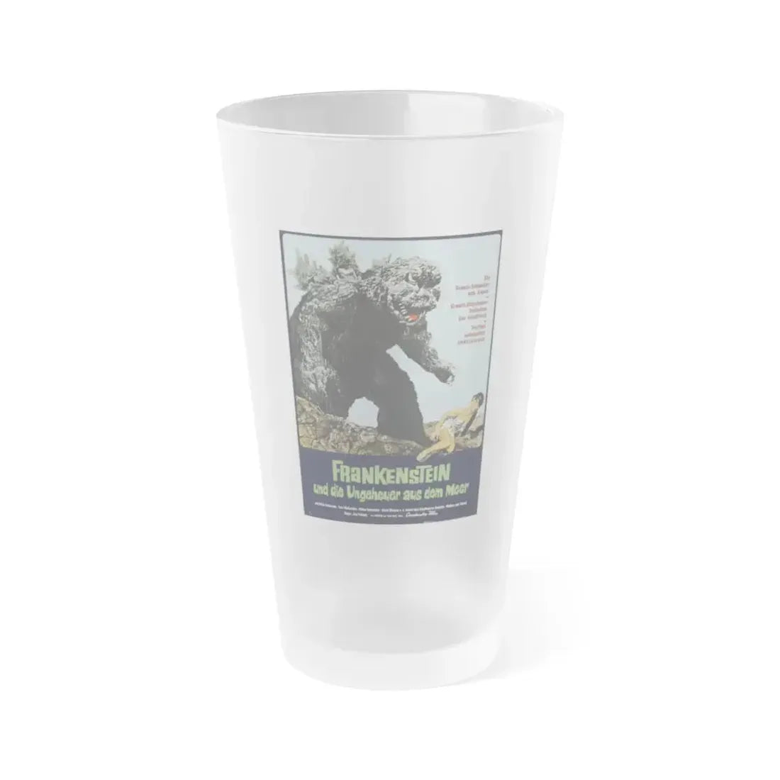 GODZILLA VS THE SEA MONSTER (GERMAN) 1966 Movie Poster - Frosted Pint Glass 16oz 16oz Frosted - Go Mug Yourself