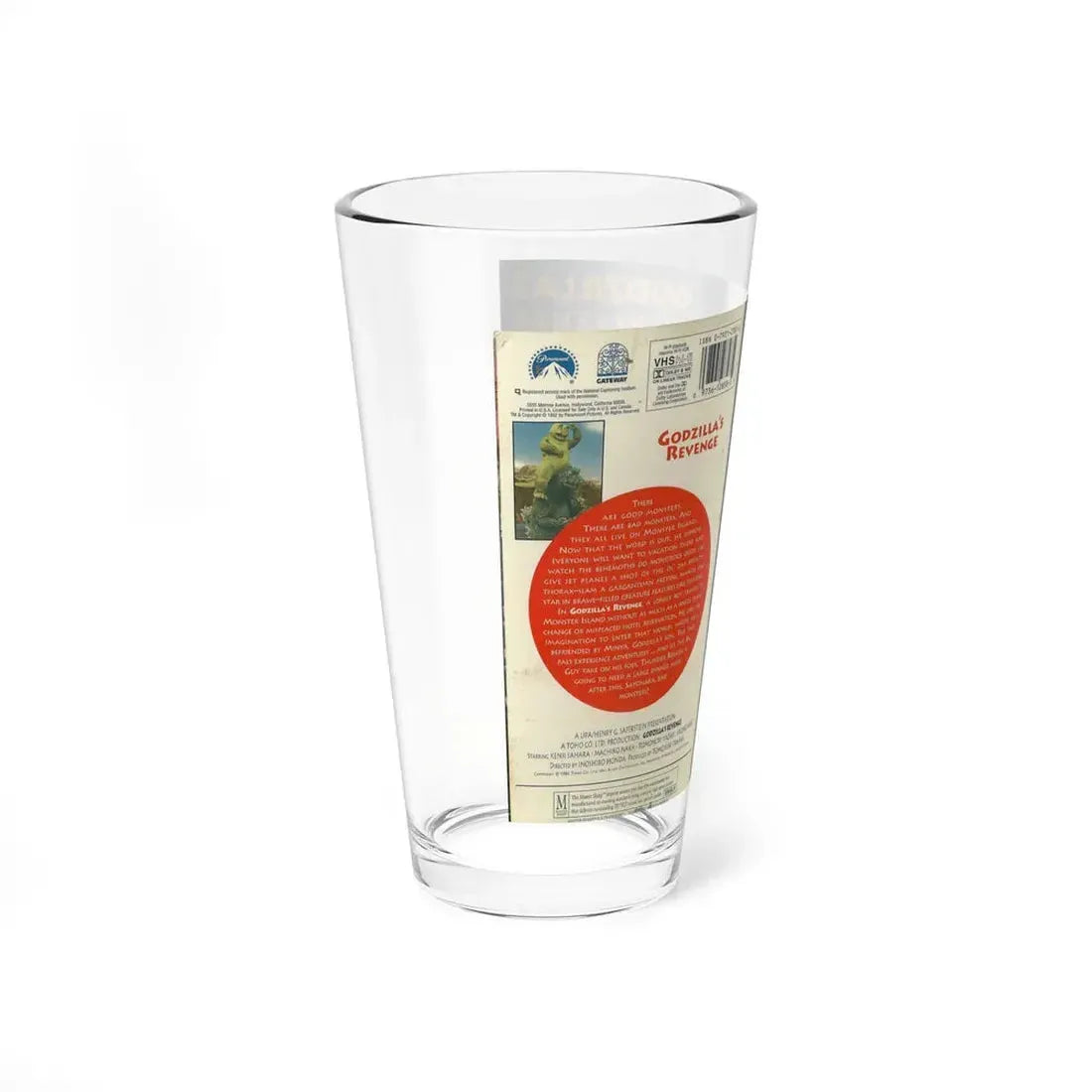 GODZILLAS REVENGE (VHS COVER) Pint Glass 16oz - Go Mug Yourself