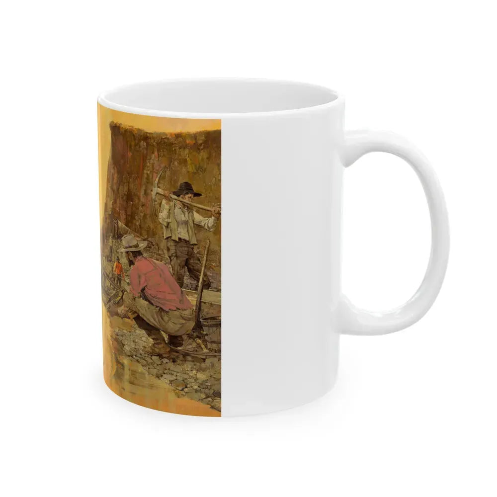 Gold Seekers Rush to California, Great Moments in American History illustration, 1965 - White Coffee Mug - Go Mug Yourself