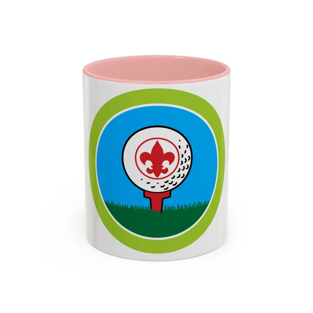 Golf (Boy Scout Merit Badge) Accent Coffee Mug 11oz Pink - Go Mug Yourself