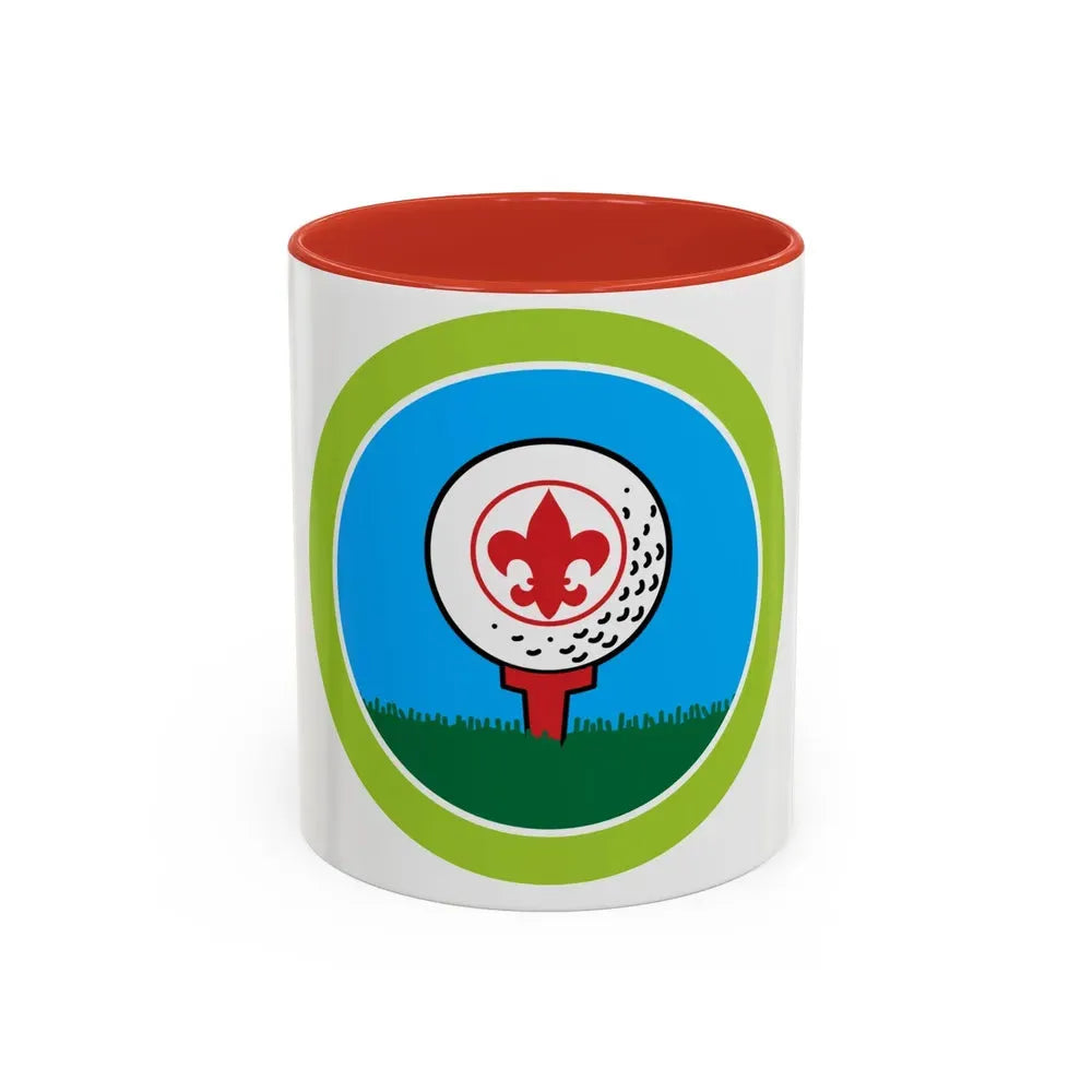 Golf (Boy Scout Merit Badge) Accent Coffee Mug 11oz Red - Go Mug Yourself