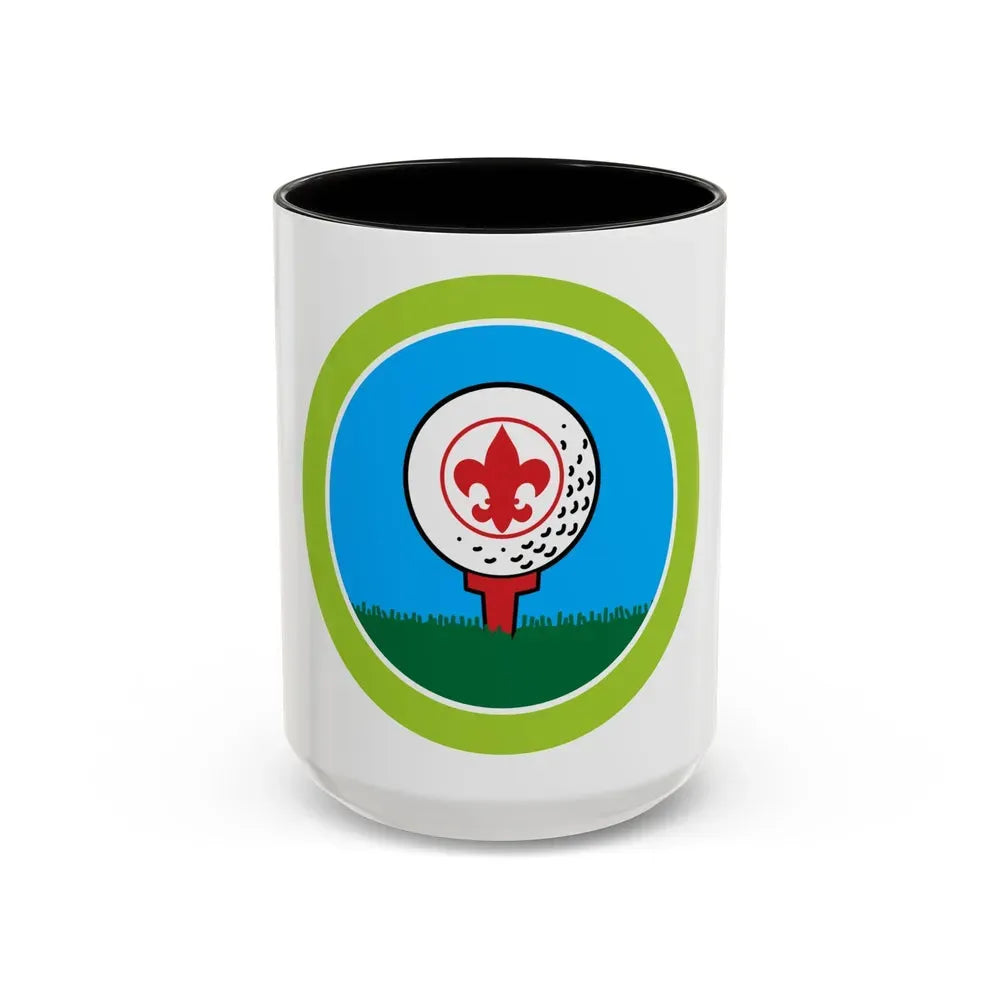 Golf (Boy Scout Merit Badge) Accent Coffee Mug 15oz Black - Go Mug Yourself