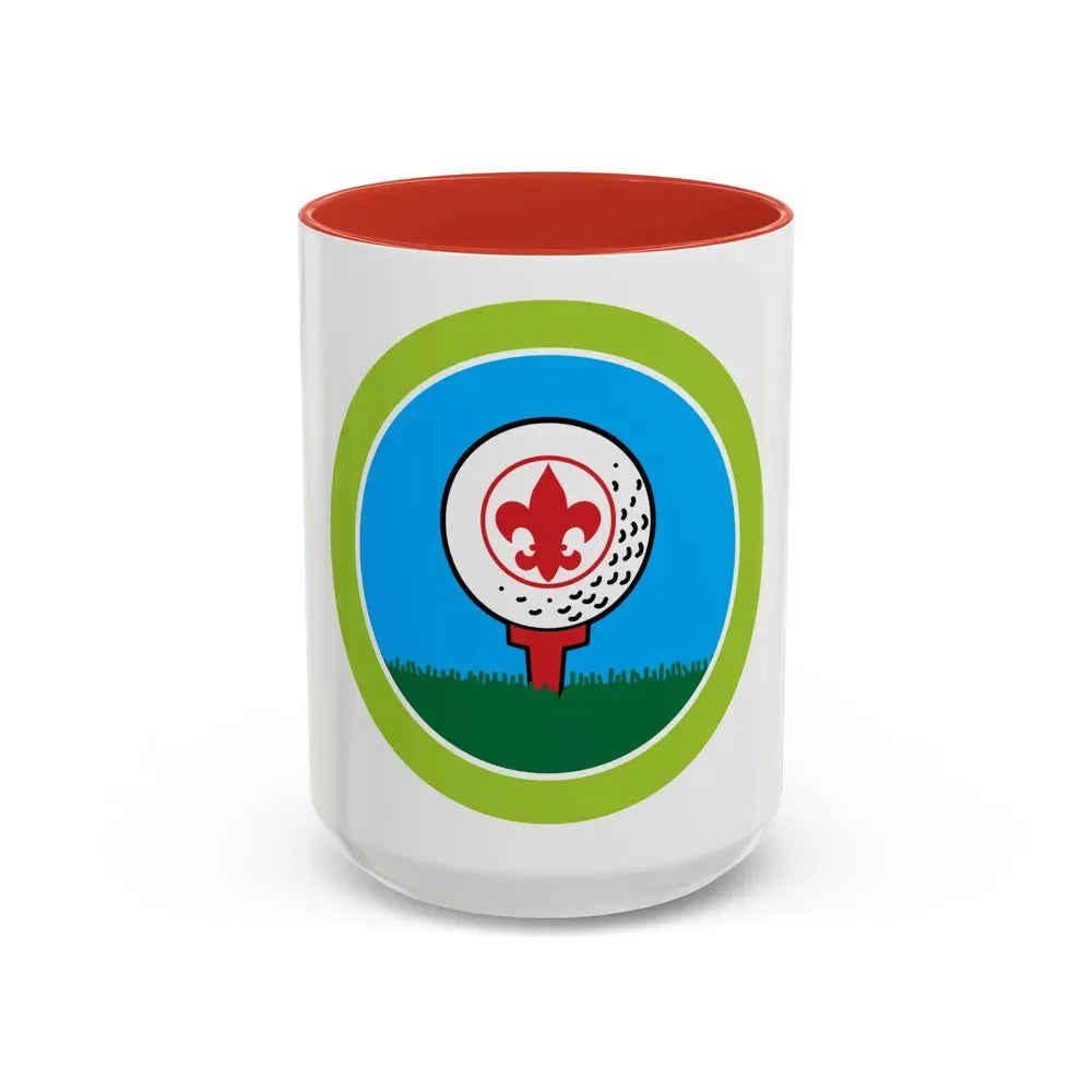 Golf (Boy Scout Merit Badge) Accent Coffee Mug 15oz Red - Go Mug Yourself