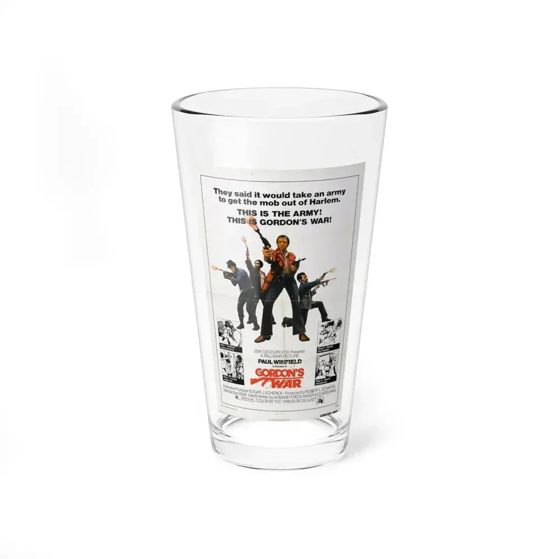 GORDON'S WAR 1973 Movie Poster - Pint Glass 16oz 16oz - Go Mug Yourself