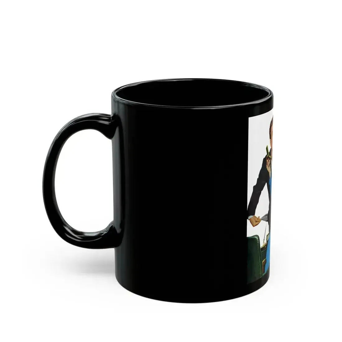 Gorgeous Skinflint, Saturday Evening Post, April 29, 1950 - Black Coffee Mug - Go Mug Yourself