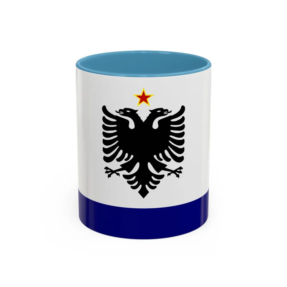 Government Ensign of Albania 1958 to 1992 - Accent Coffee Mug 11oz Light Blue - Go Mug Yourself