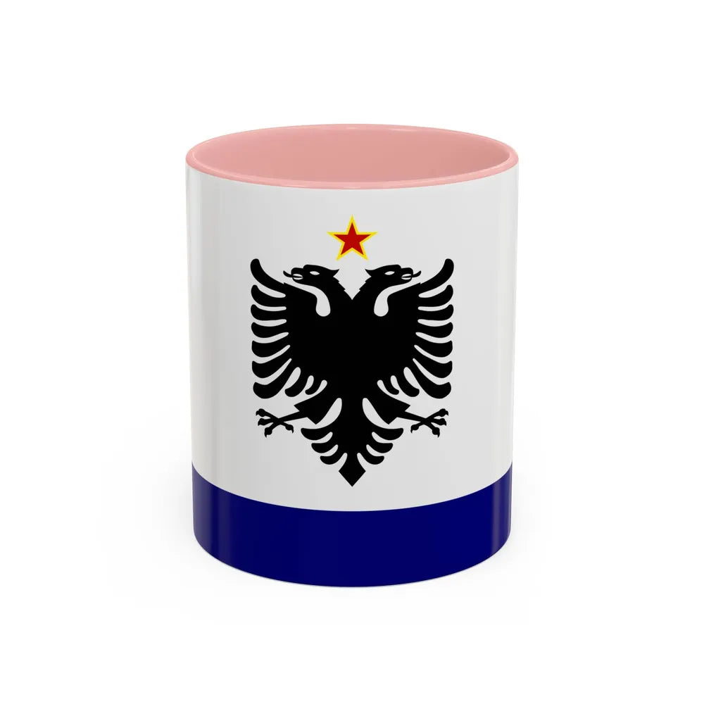 Government Ensign of Albania 1958 to 1992 - Accent Coffee Mug 11oz Pink - Go Mug Yourself